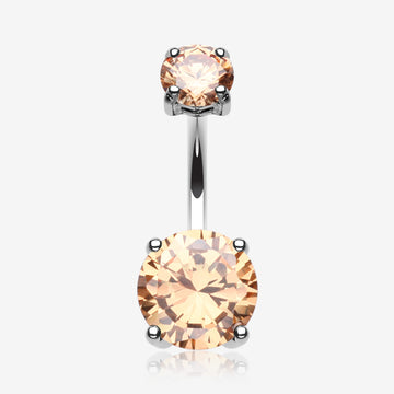 Brilliant Gem Sparkle Belly Ring-Topaz